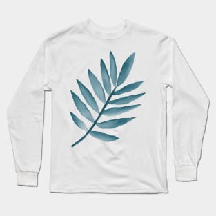 Tropical Summer Leaf Watercolor Long Sleeve T-Shirt